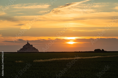 sunset over Mont Saint-Michel, Normandy