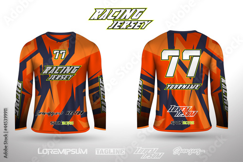 Sports design jersey for football racing cycling gaming jersey premium vector