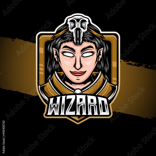 esport logo wizard, and tshirt design