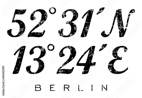 Berlin Koordinaten (Vintage Schwarz)
