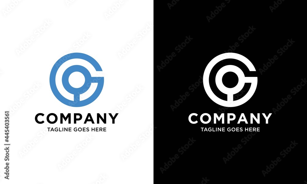 Blue Color Simple Circle Initial Letter G Logo Design vector template.