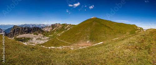 Panorama view of Rofanspitze mountain in Tyrol, Austria