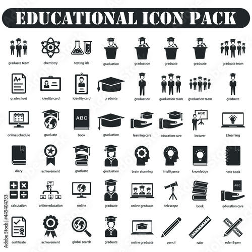 education icon set vector design