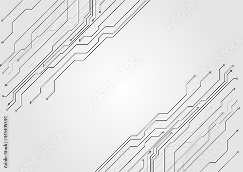 Black and white line or circuit board technology abstract science innovation concept vector background with some Elements of this image