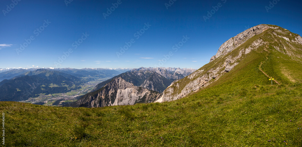 Fototapeta premium Panorama view Vorderes Sonnwendjoch mountain in Tyrol, Austria
