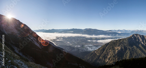 Panorama view from Bettelwurf hut in Tyrol, Austria photo