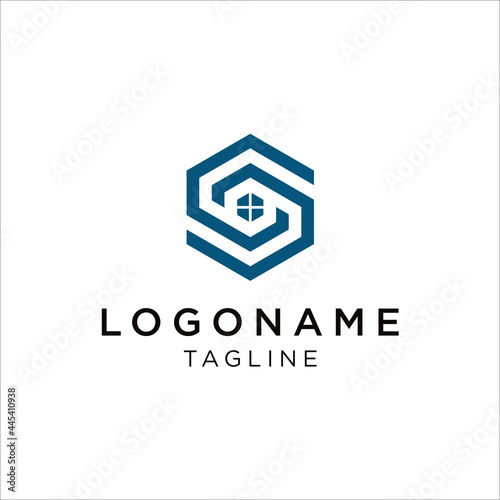 Home letter SC, CS logos design template.