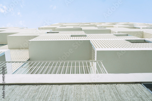 Spain, Madrid, Balconies of Mendez Alvaro Residencial apartment building photo
