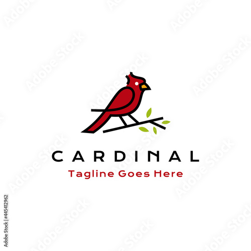 Fényképezés Cardinal Bird Logo Design Vector Illustration
