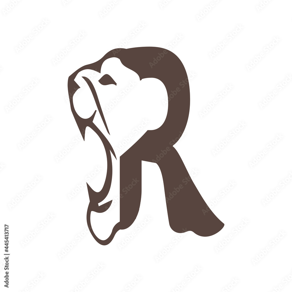 R letter lion vector logo illustration Stock Vector | Adobe Stock