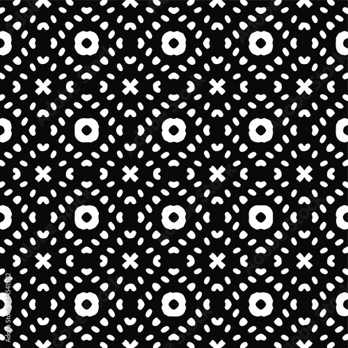 floral seamless pattern background.Geometric ornament for wallpapers and backgrounds. Black and white pattern. 