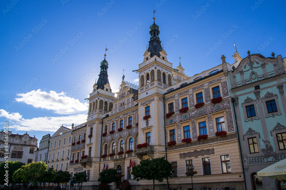 Renaissance town hall of Pardubice, Czechia on main square.