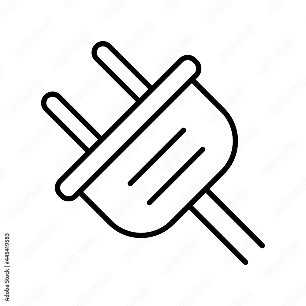 Plug Linear Vector Icon Design