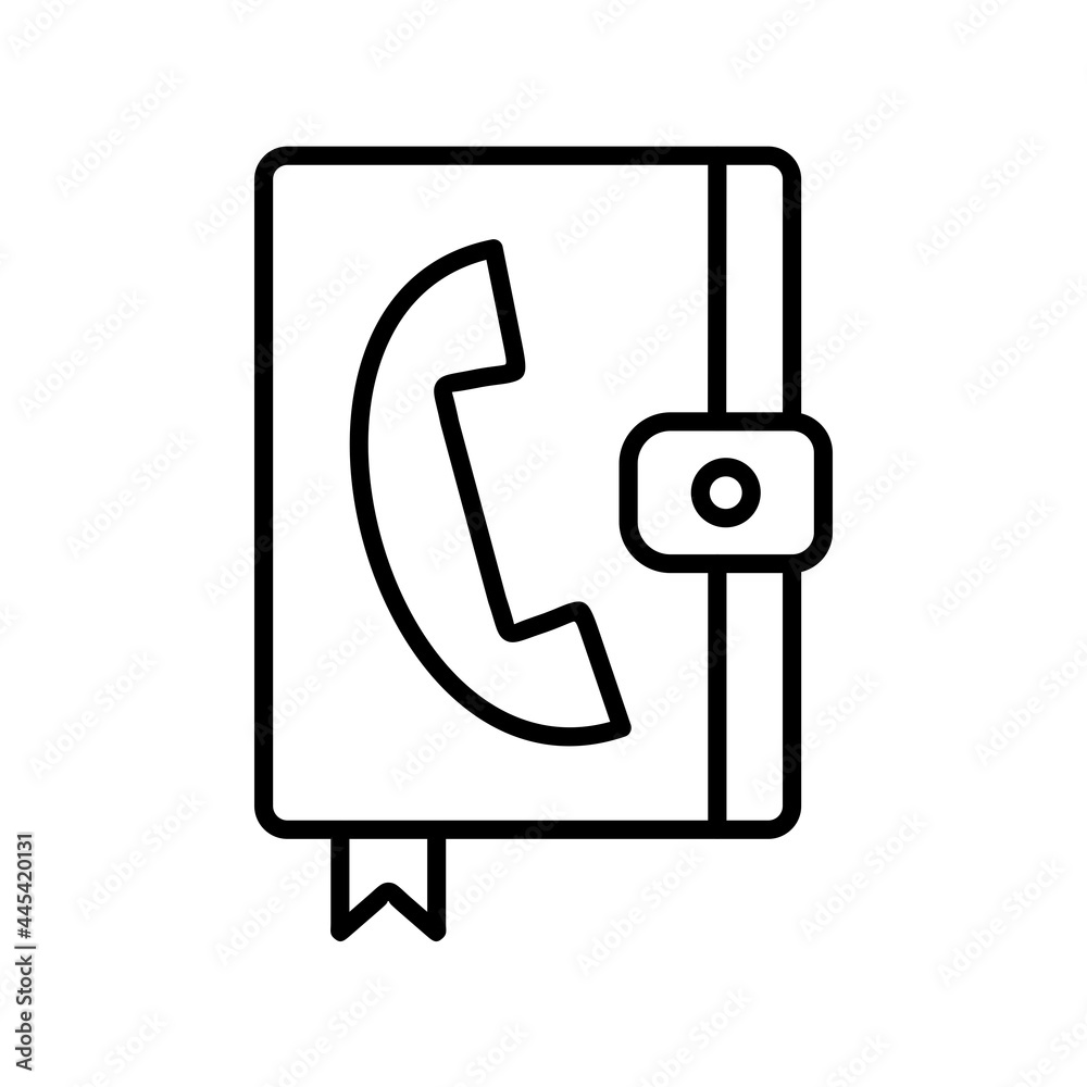 Contact Book Linear Vector Icon Design Contact Book Linear Vector Icon Design
