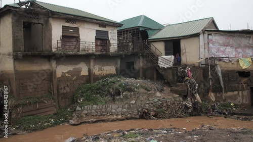24th may 2021, Lagos Nigeria:  flooding and overflowing muddy water cause widespread damage of homes across  Africa