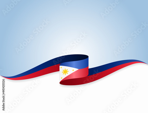 Philippines flag wavy abstract background. Vector illustration.