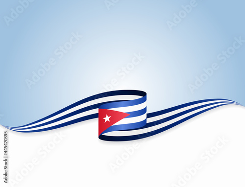 Cuban flag wavy abstract background. Vector illustration.