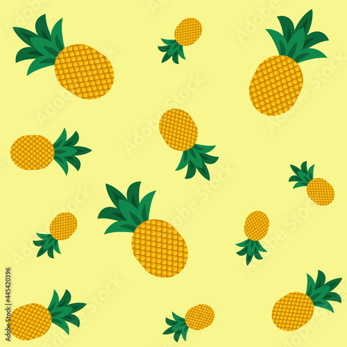 juicy pineapple pattern on a yellow background