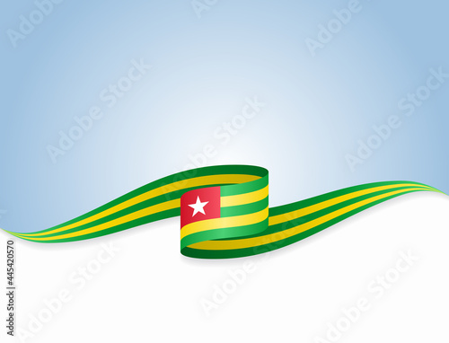 Togolese flag wavy abstract background. Vector illustration.