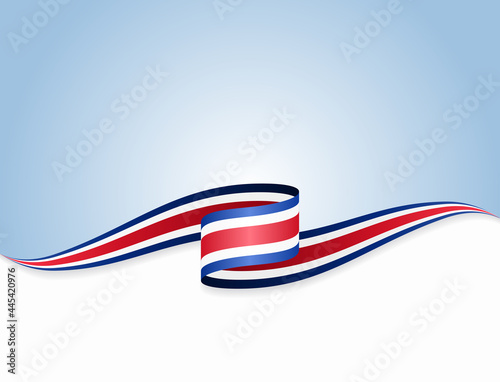 Costa Rican flag wavy abstract background. Vector illustration. photo