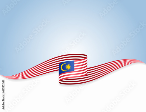 Malaysian flag wavy abstract background. Vector illustration.