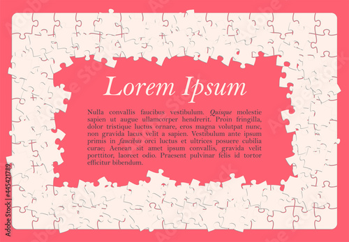 Simple jigsaw puzzle template - sides completed, empty space in middle for text