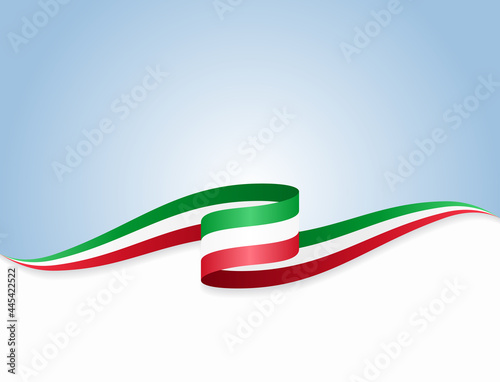 Italian flag wavy abstract background. Vector illustration.