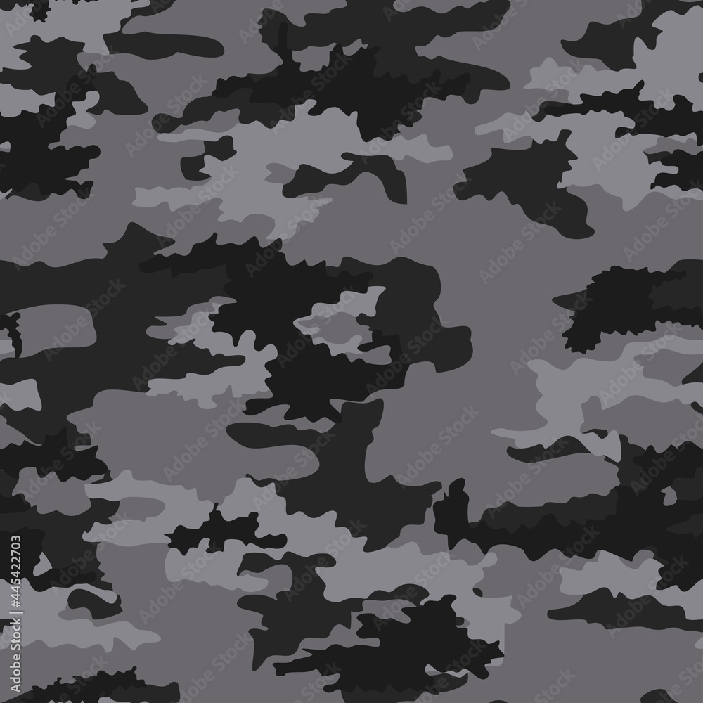 
Abstract gray camouflage pattern, winter dark background. Ornament. Stylish texture for clothes.