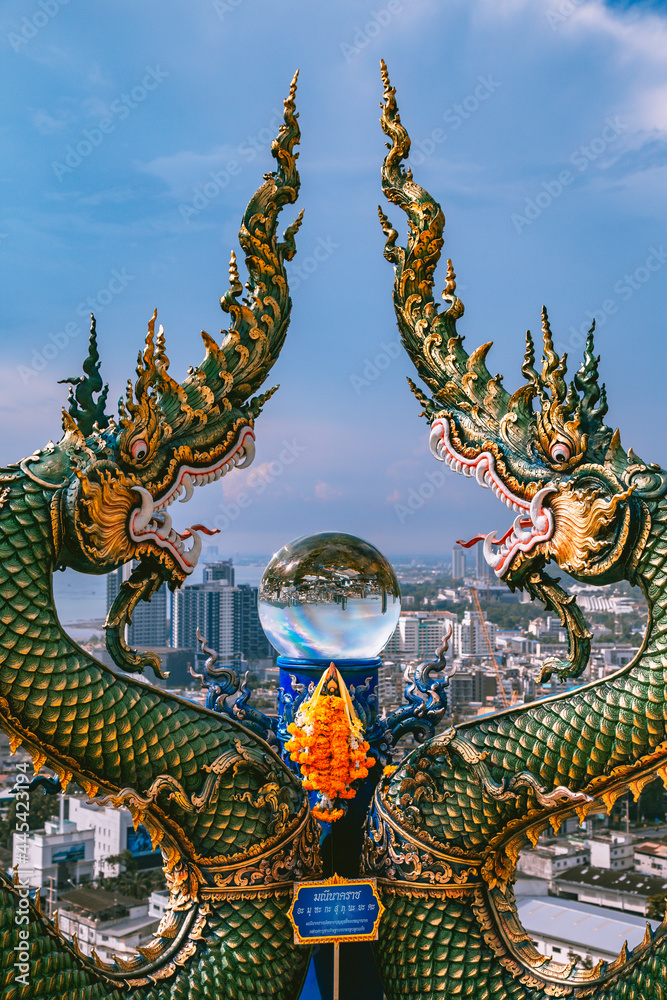 Fototapeta premium Wat Khao Phra Khru viewpoint in ChonBuri, Thailand