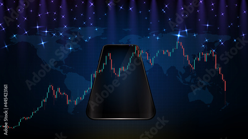 abstract background of futuristic price drop new smart mobile phone
