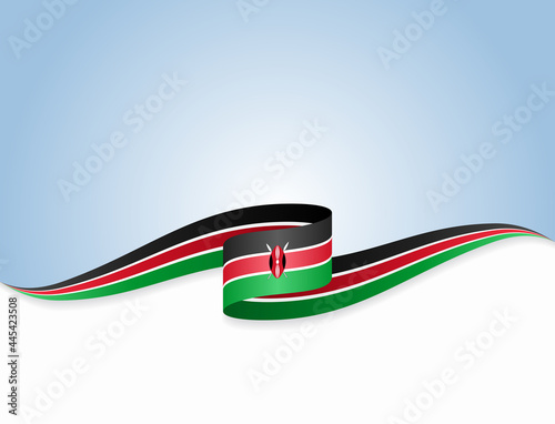 Kenyan flag wavy abstract background. Vector illustration. photo