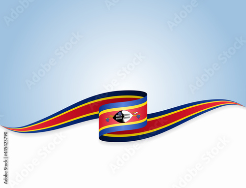 Eswatini flag wavy abstract background. Vector illustration. photo