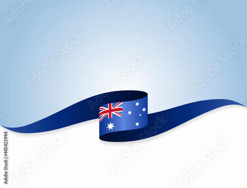 Australian flag wavy abstract background. Vector illustration.