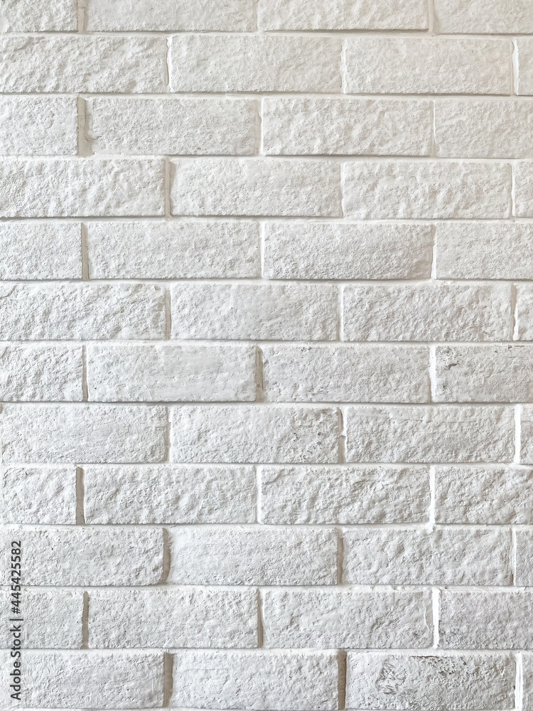 Abstract white brick wall texture for pattern background. Stock Photo ...