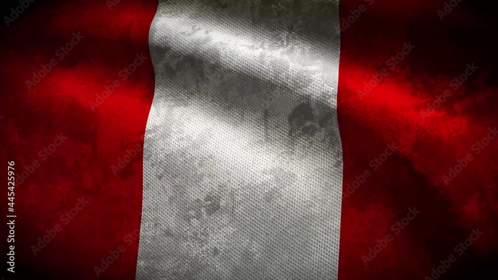 Peru grunge flag - loop animation