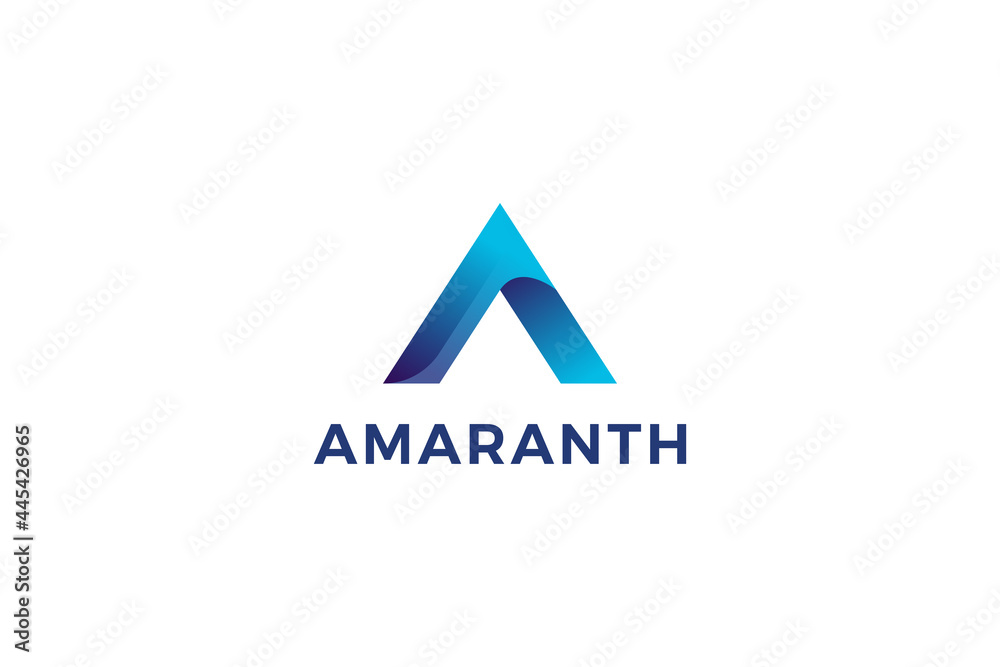 Letter A blue color 3d abstract business logo design Letter A blue color 3d abstract business logo design