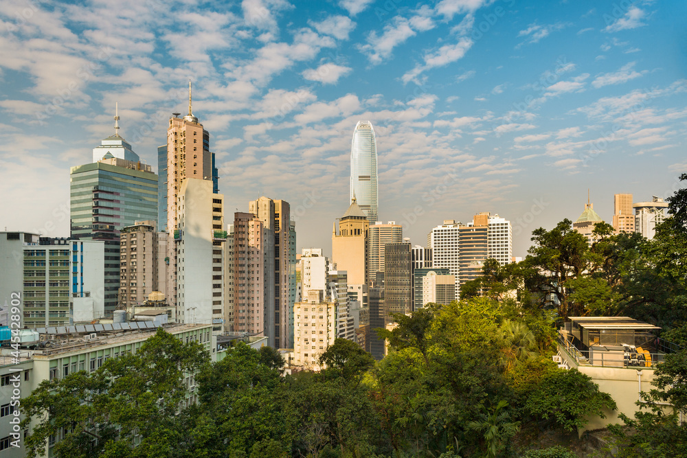 Skyline of Chung Wan (Central District), Hong Kong Island, Hong Kong, China, Asia