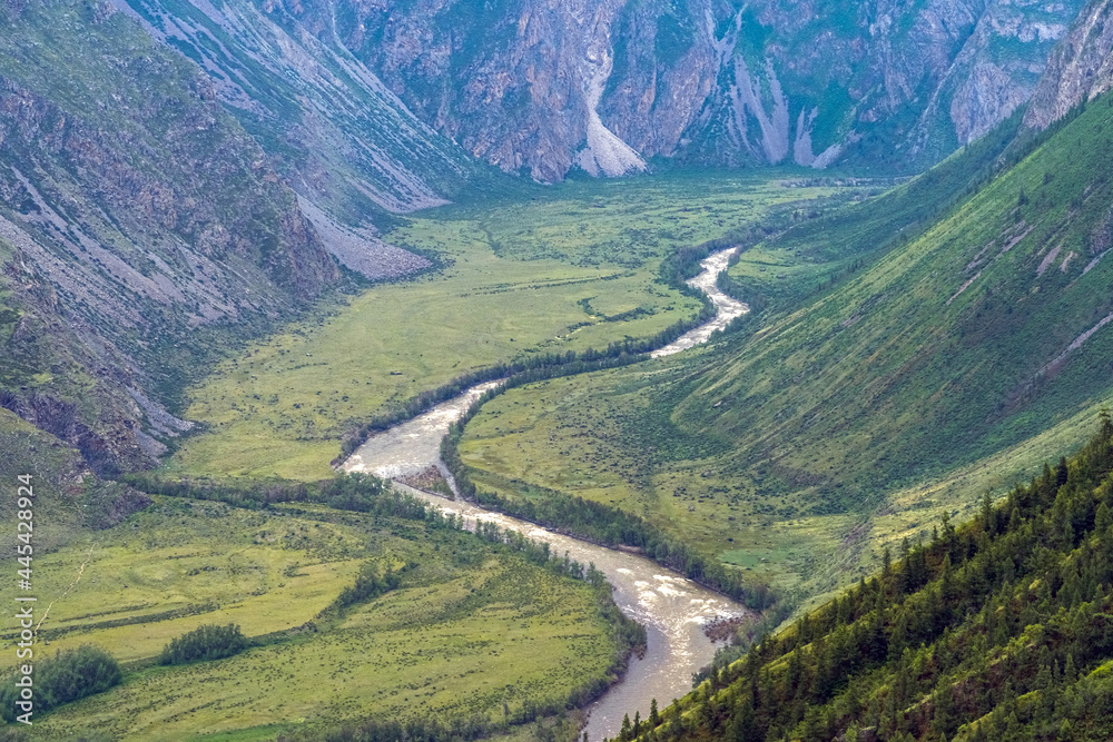 Fototapeta premium landscape with mountains and river