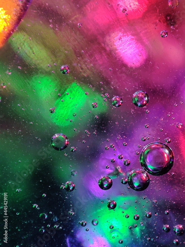 Abstract, colorfull, Close-up macro water and oil, wallpaper, background stock image