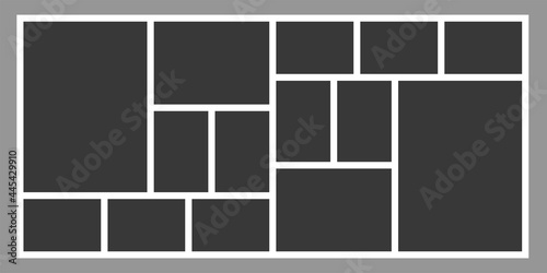 blank college frame photo part or picture.  Vector photo frame mockup. photo frame collage background picture. Vector illustration. photo college. frame. picture college. picture frames.