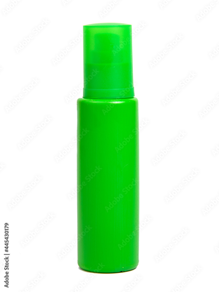 Green spray bottle isolated on the white background Green spray bottle isolated on the white background