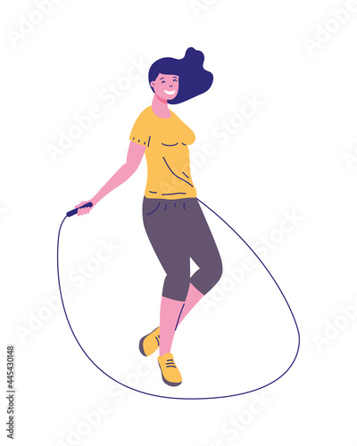 woman jumping rope