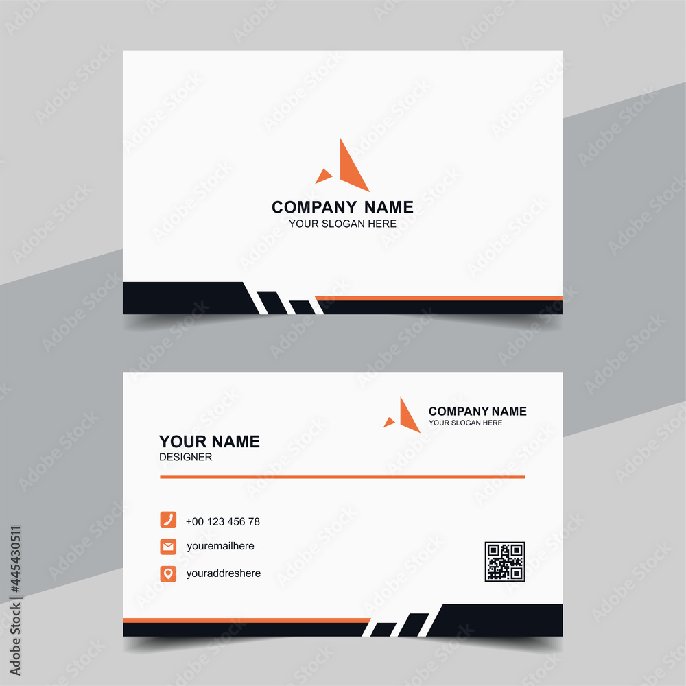 Creative and clean business card template. Minimalist name card. Two sided cards. Illustration vector 