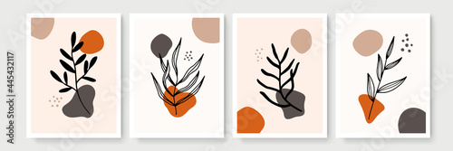 Social media stories, posts, highlights templates. Abstract floral vector backgrounds with copy space for text