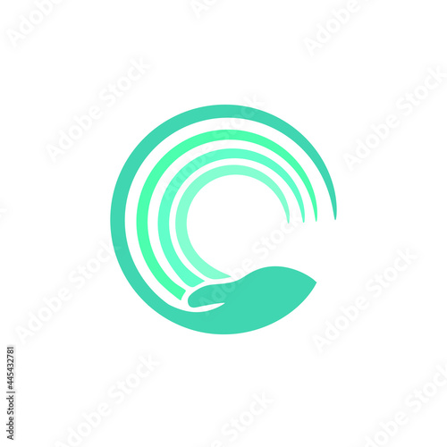 circle hand care vector line