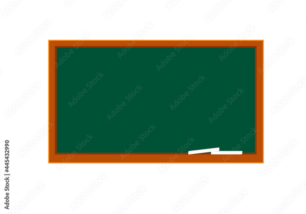 Wooden school board illustration with green canvas and chalk Wooden school board illustration with green canvas and chalk