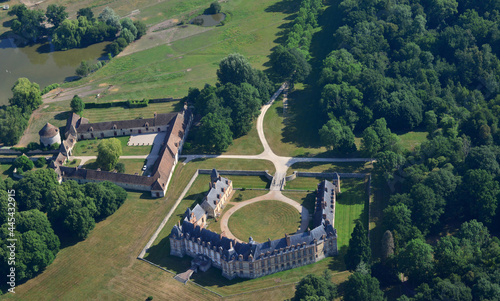 Gambais, France - july 7 2017 : aerial photography of the castle of Neuville photo