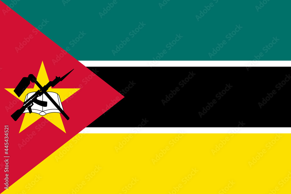Ταπετσαρία Flag of Mozambique. Official colors. Correct proportion