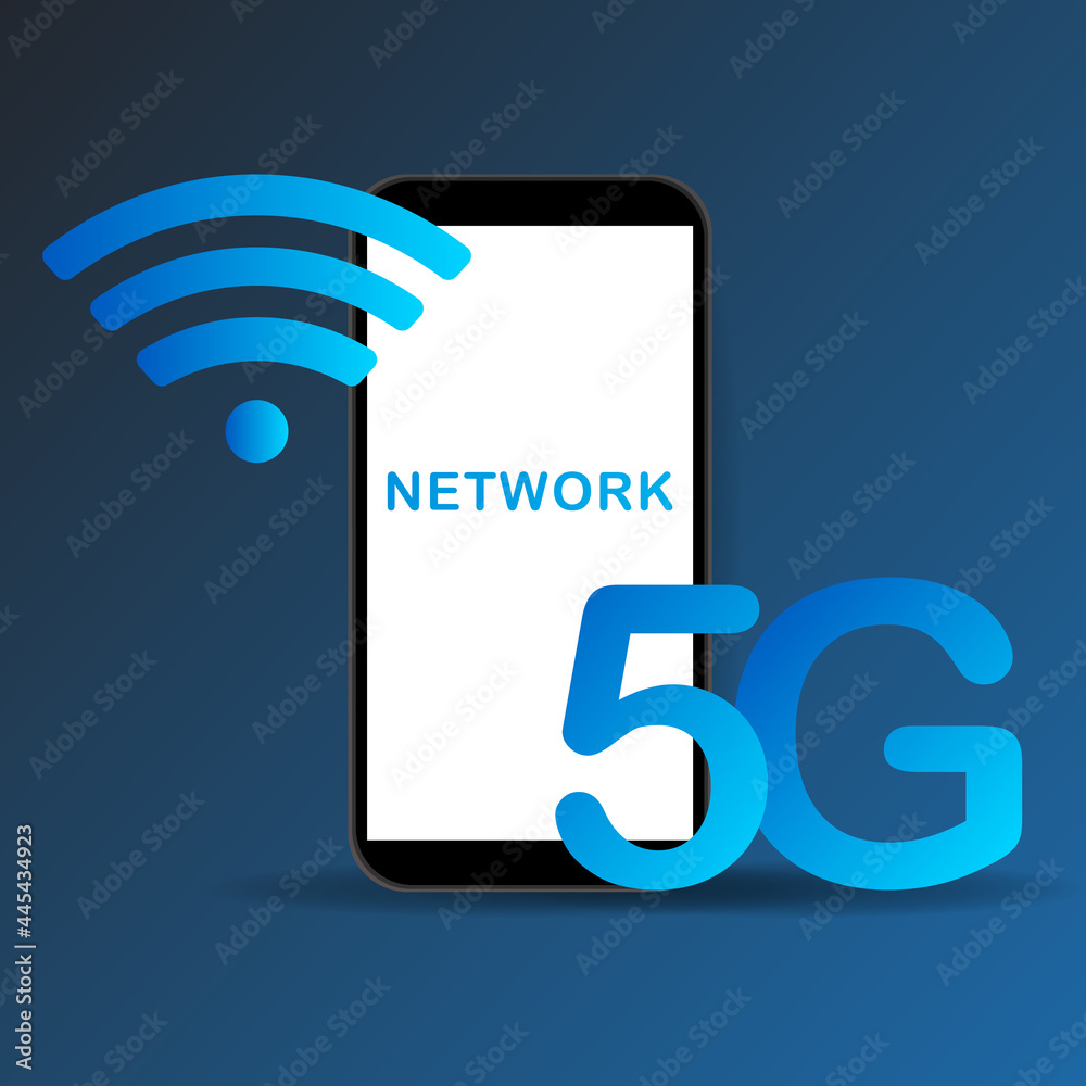 Smartphone with Wifi ,5G icon vector High speed internet , isolated on blue background , Illustration Vector EPS 10 Smartphone with Wifi ,5G icon vector High speed internet , isolated on blue background , Illustration Vector EPS 10