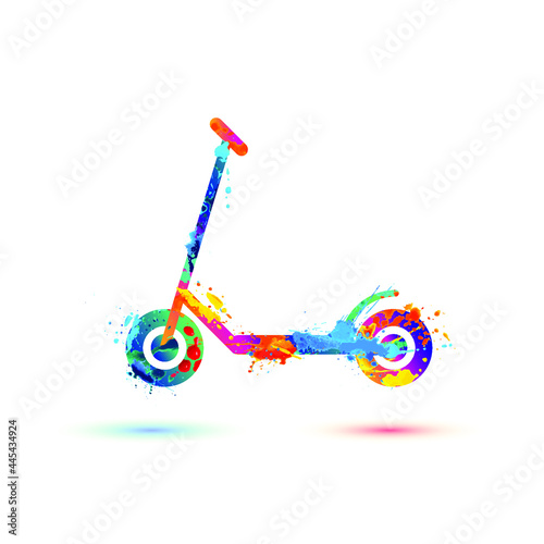 Scooter vector symbol of watercolor splash pait